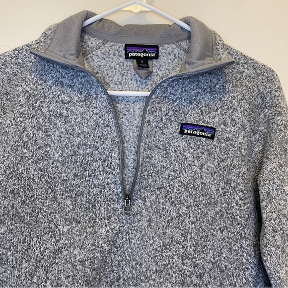PATAGONIA Women's Better Sweater 1/4-Zip Fleece Knit Birch White Gray Sz Small - Picture 4 of 13